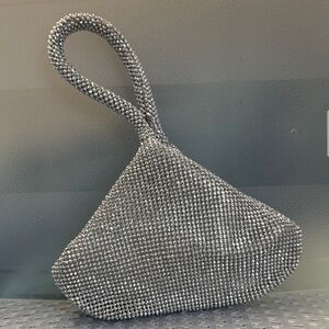 Jessica McClintock Silver Wristlet Clutch